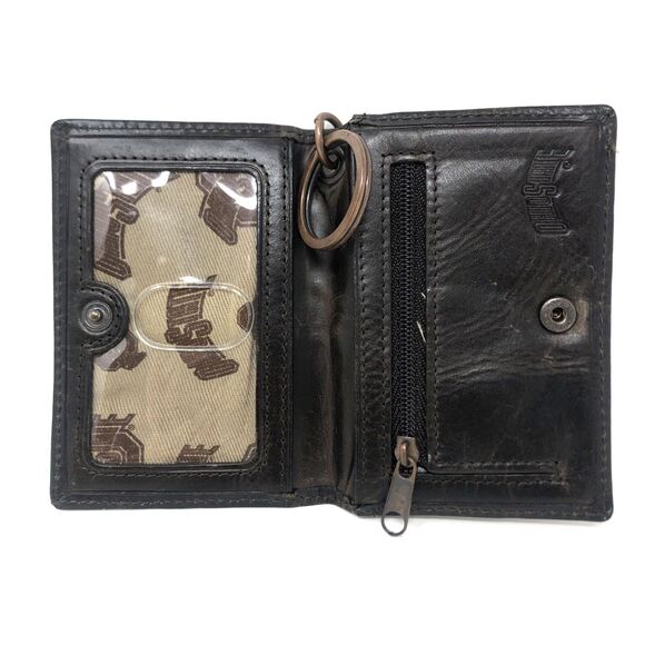 Fossil Ohio State Leather Wallet Keychain Credit Card ID Brown Folding Flip - Picture 5 of 12